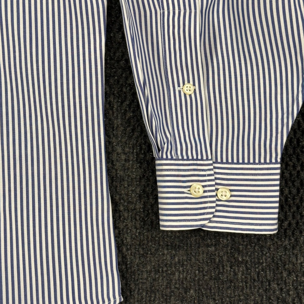 Polo Ralph Lauren Oxford Dress Shirt Men 16.5 32/33 Classic Fit Blue Striped - Picture 6 of 13